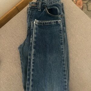 Dark Wash Denim Straight Leg Jeans